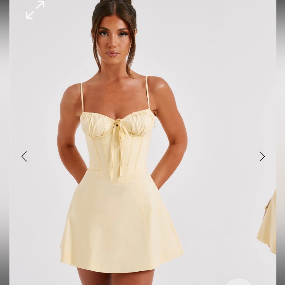 Babyboo Lacey Mini Dress in Lemon XL